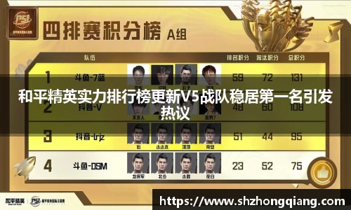 和平精英实力排行榜更新V5战队稳居第一名引发热议
