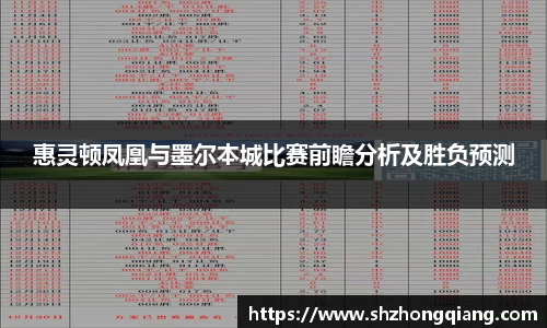 惠灵顿凤凰与墨尔本城比赛前瞻分析及胜负预测